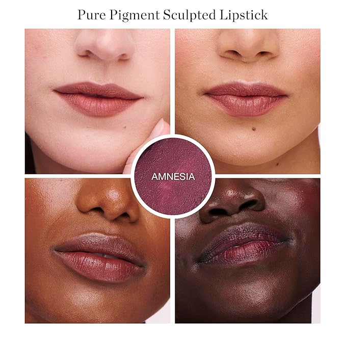 Ogee Full Bloom Sculpted Lipstick (Amnesia - Blackberry Mauve) - Long Lasting Organic Lipstick with Jojoba Oil & Micro Hyaluronic Acid - 70% Organic Ingredients & Made in USA