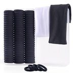 72PCS Black Hair Ties No Damage & Hair Bands for Women's Hair,Ponytail Holders & Hair Elastics Set (1.6in Black)