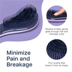 Crave Naturals Glide Thru Hair Brush - Detangler Brush for Curly, Straight, Wet or Dry Hair - Gentle Detangling Brushes for Adults, Kids, Toddlers - Hair Accessories for Women, 7.5x3 - Purple