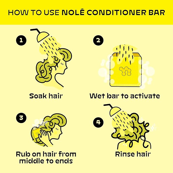 NOLE CARE Sustainable Bar Conditioner with Citrus & Batana Oil, for Oily Hair (2.12 Oz Bar) - Sustainable, PH Balanced, Rice Protein Deep Clean Conditioner, Silky Hair, Plastic-Free