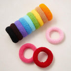 12 Pcs No Damage Hair Ties Thick Hair Elastic Rubber Bands Hair Accessories Scrunchies Seamless for Women