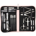 3 Swords Germany - brand quality 16 piece manicure pedicure grooming kit set fashion leather case light pink, Made in Germany