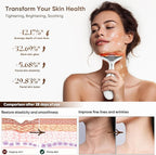 3-in-1 for Aurora Red Light for Face & Neck Beauty Massager, with Suction, Vibration, Heat, 3 Light Therapies for Skin Glow, Face Lift, Neck Firm, White