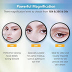 20X Magnifying Mirror, Magnified Makeup Mirror with 2 Tweezers, Magnifying Mirrors with Suction Cup for Bathroom, Travel Mirrors for Women, Ideal for Makeup, 3.5 Inches (Black)