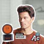 American Crew Men's Hair Matte Clay, Like Hair Gel with Medium/High Hold, Stocking Stuffer for Him, 3 oz