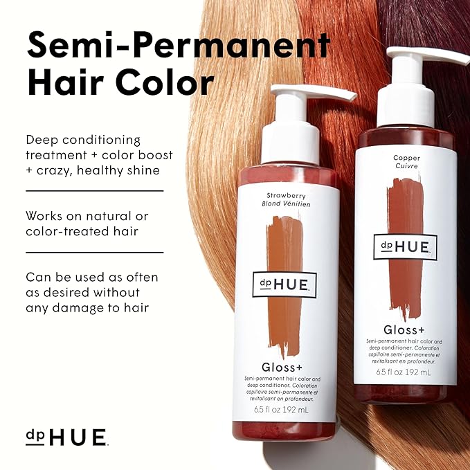 dpHUE Gloss+, Auburn - 6.5 oz (8-12 Applications) - Semi-Permanent Hair Color & Conditioner - Lasts Up to Eight Washes - Paraben, SLS & SLES Sulfate Free - Vegan, Leaping Bunny Certified
