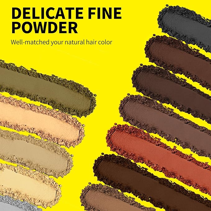 Sevich Hairline Powder - Root Touch Up Instantly Hair Color for Thinning Gray Coverage - Bald Spot Concealing Hair Powder for Women & Men - 48Hour Waterproof & Sweatproof - Brown