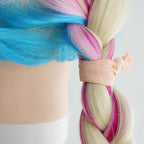 MEEDEE 100 Pack Peach Hair Ties For Women No Crease Soft Elastic Ribbon No Damage Peach Hair Ties Knotted Ouchless Hair Ribbon Yoga Hair Ribbons Elastic Bracelets