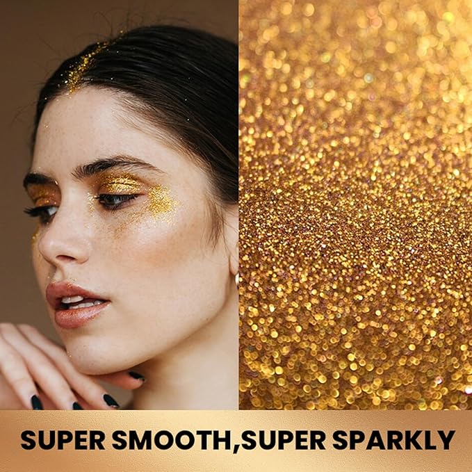 MEICOLY Gold Face Body Glitter Stick,Music Festival Accessories Outfits for Women,Sparkle Glitter Makeup for Face/Body/Hair/,Hair Glitter,Mardi Gras Accessories,Fine Glitter
