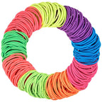 Expressions 216-Piece Hair Elastics Value Pack - 4mm Neon Ponytail Holders for Women, Durable No Metal Bands for Thick, Curly, and All Hair Types