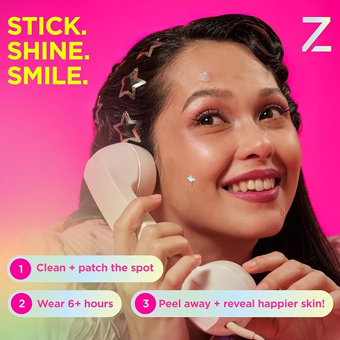 ZitSticka Pimple Patches Cute for Face, Holographic Zit Patches, Goo Getter Hydrocolloid Blemish Patches, Gifts for Teens, Teen Girl Gift Trendy Stuff (DreamHolo Collection 36ct)
