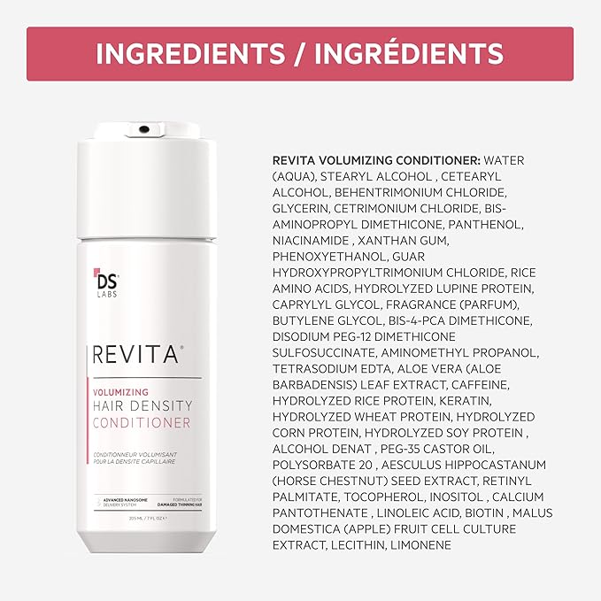 DS Labs Revita Volumizing Shampoo & Conditioner Set for Women – For Fine, Flat, Thinning Hair, Weightless Root Lift, Supports Hair Density, Sulfate-Free, Color-Safe (205 mL Each, 2 Count)