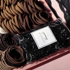 YANRONG Brown Hair Ties For Women Girls,Elastic Ponytail Holders Rubber Band For Thick Hair & Thin Hair Fashion Hair Accessories Set（809PCS）
