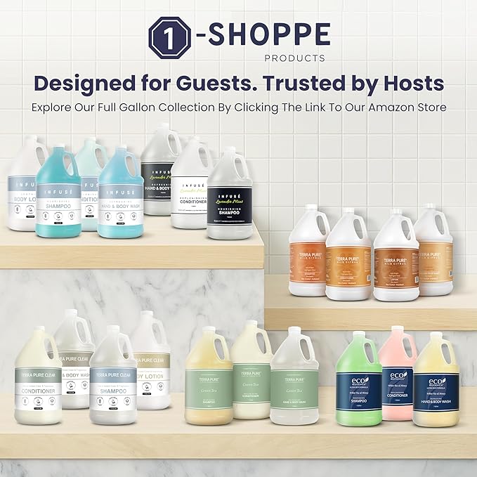 Terra Pure Eco Botanics Hotel Shampoo | 1 Gallon | Designed to Refill Soap Dispensers (Set of 4)