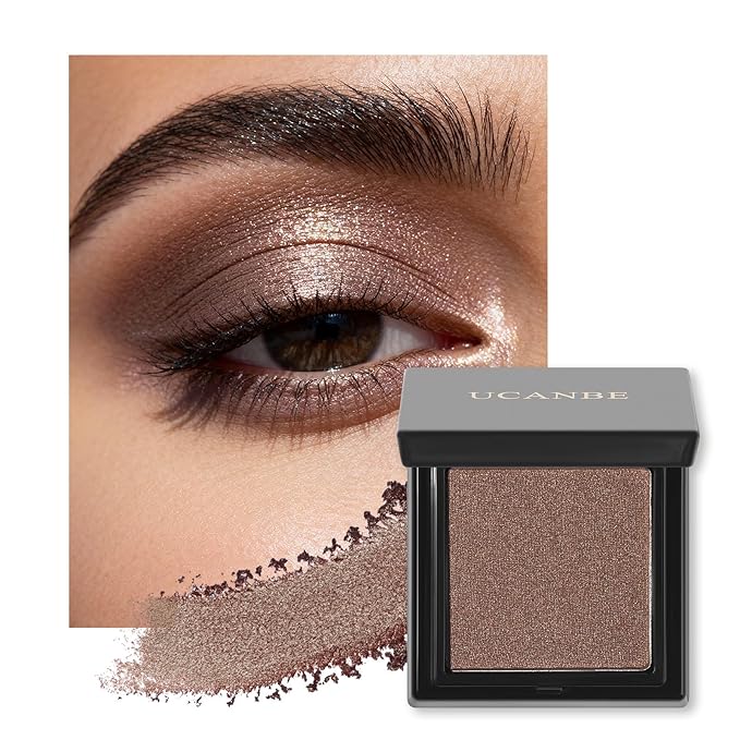 UCANBE Tapestry Taupe Single Eyeshadow Palette, Highly Pigmented Shimmer Eye Shadow Powder, Professional Long-Lasting Waterproof Makeup Palette