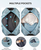 Gifts for Kids-Initial Duffle Bag with Shoe Compartment, Personalized Girls Weekender Bag, Monogram Overnight Bag for Women, Letter Travel Bag with Makeup Bag，Gift for Women Friend (Letter A)