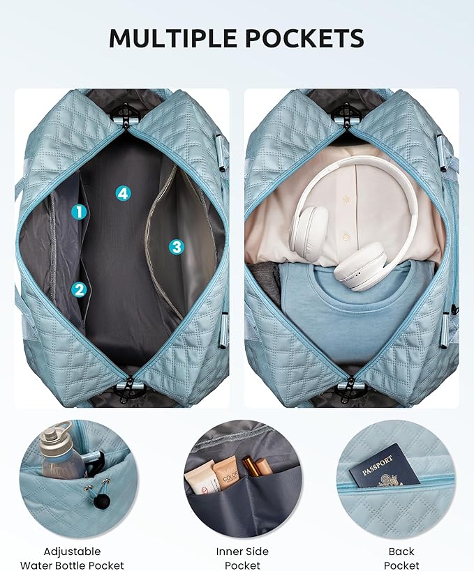 Personalized Gifts-Teen Duffle Bag with Shoe Compartment, Personalized Weekender Bag, Monogram Overnight Bag, Letter Travel Bag with Makeup Bag，Birthday Gift For Grandma (Letter O)