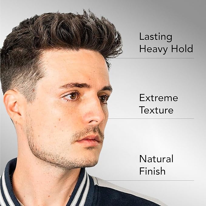 BLUMAAN Heavy Hold Clay - Men's Extra Strong Hold Hair Clay Creates Texture and Volume (2.5 oz) - Natural Matte Finish with Organic Oils - Controls Coarse,Thick, Unruly Hair