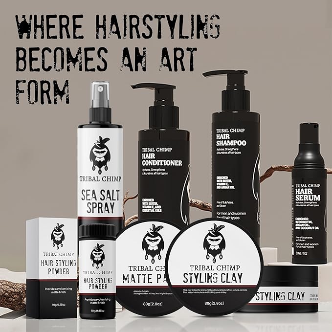 Tribal Chimp Matte Hair Styling Paste for Men – Medium to Strong Hold, Matte Finish, Easy to Apply & Wash Out – Styling Paste for All Hair Types, Texture & Volume Boost – 80g