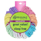 Expressions 216-Piece Hair Ties, 4mm Pastel Colors Value Pack, Durable Ponytail Holders For Thick Hair, Curly Hair and All Hair Types