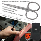 3 Swords Germany - brand quality STAINLESS STEEL INOX STRAIGHT CUTICLE SCISSORS (1 PIECE) with case for manicure pedicure - nail care by 3 Swords - Made in Germany