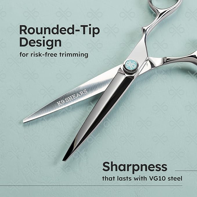 K9 6.5" Hair Scissors for Slide Cutting – Creating Clean, Defined Lines for a Polished haircut, Handcrafted, Ergonomic Handle, Barber Shears Made with Premium VG10 Steel for Superior Durability