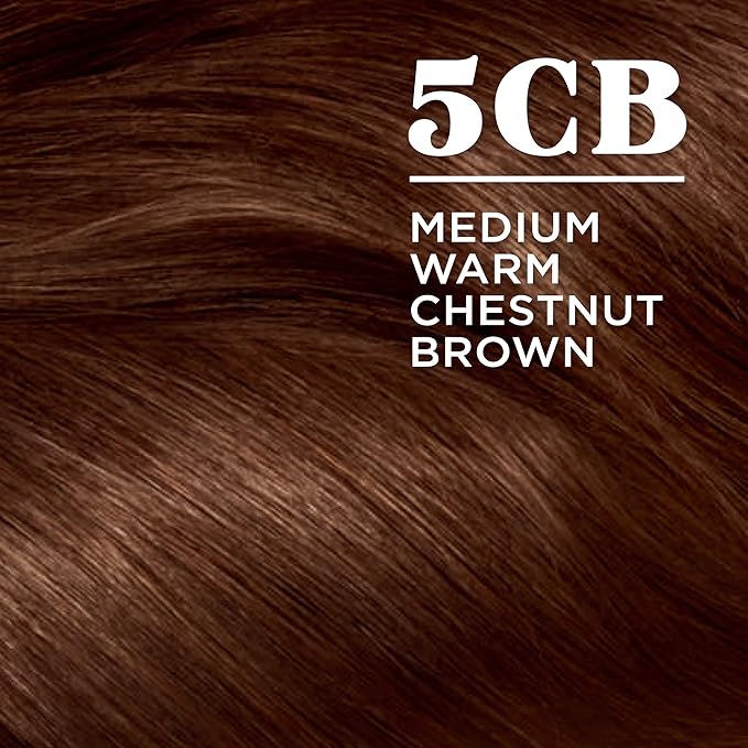 Clairol Nice'n Easy Permanent Hair Dye, 5CB Medium Warm Chestnut Brown Hair Color, Pack of 3