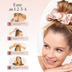 Kitsch Satin Hair Scrunchies for Women, Softer Than Silk Scrunchies for Hair - No Damage Satin Hair Ties, Ponytail Holders | Ideal Gifts for Women, 2pc (Blush/Charcoal)