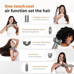 6 in 1 Hair Dryer Brush, Powerful Blow Dryer Brush Air Curler Air Curling Wrap Styler, Blow Dryer Diffuser Ionic Hot Air Brush Fast Dry, Straight,Curl, Blow dryers Brush for Hair, Travel Bag 100-120V