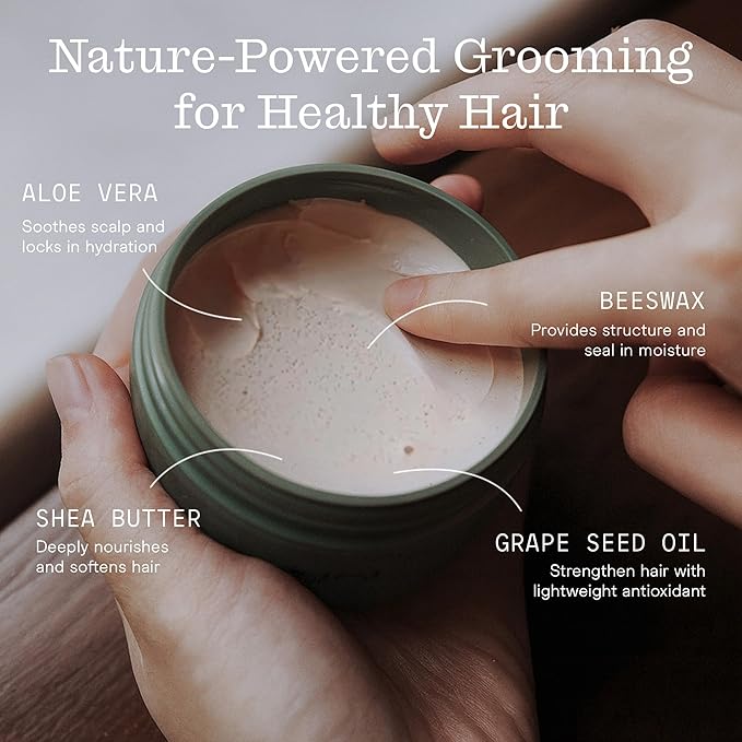 Firsthand Supply All-Purpose Hair Pomade for Men & Women - Flexible Firm Hold with Natural, Low Shine – Organic, Water Based Pomade - Nourishing Aloe & Shea Butter - All Hair Types & Lengths - 3oz