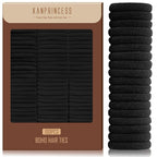 Nylon Black Hair Ties - No Damage,Strong Soft Cotton Hair Bands Accessories for Thick Hair 100PCS Ponytail Holders for Women Girls