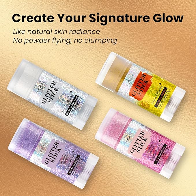 Mermaid Hair Glitter Stick, Waterproof Face Glitter for Concerts Music Rave Festival Party, Face and Body Glitter Makeup with Sparkle for Women Body/Face/Hair/Wig