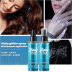 Body Glitter Spray & Glitter Hairspray - Ultra Shiny, Long - Lasting, Quick - Dry & Waterproof. Clog - Resistant Nozzle. Perfect for Parties, Dances and All Glamourous Occasions Bule