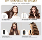 Hair Dryer Brush 5 in 1, Blow Dryer Brush Set with Air Curler Wrap Hair Styler, Negative Ionic Blow Dry Brush, Detachable Hair Tool for Curling, Volumizer,Straightener,Drying
