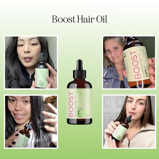 Volumizing Rosemary Hair Oil Serum - Moisturizing Scalp and Hair Oil for Men & Women Infused with Amla Black Castor Pumpkin Argan & Jojoba - Lightweight Hydrating Vegan & Color Safe (Rosemary Scent)