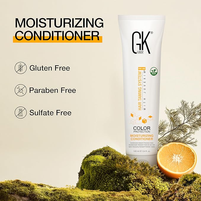 GK HAIR Global Keratin Moisturizing Conditioner (100ml/3.4 Fl Oz) for Hydrating Color Protection Dry Damage Curly Frizzy Color Treated Hair Repair Organic Paraben Sulfate Free All Hair Types