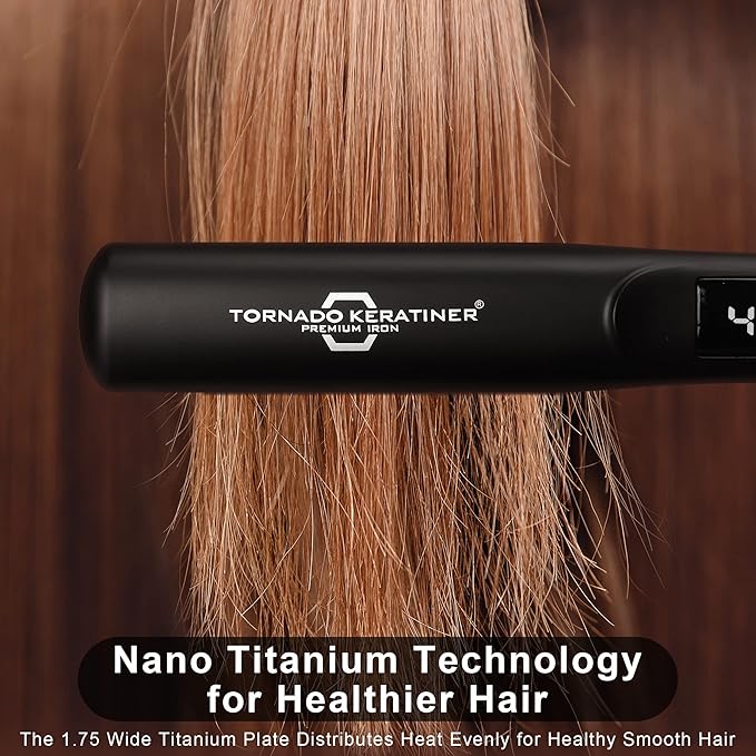 Straightener and Curler 2in1 with LCD Display 15s Fast Heating Ultra hot for American and African Hair Constant high Heat Adjustable Temperature Healthy Styling Tool for All Hairstyles (Black)