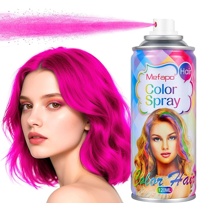 Pink Hair Spray, Temporary Hair Color Spray for Kids Women Men, Temporary Pink Hair Dye, Washable Hair Color Wax Natural Hair Strong Style Gel Cream for Christmas Party Makeup,Cosplay(4.06oz)