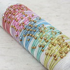 10pcs Colorful Hair Ties with Gold & Crystal Beads, Thin Elastic Ponytail Holders for Women, No Damage, Stylish Hair Accessories