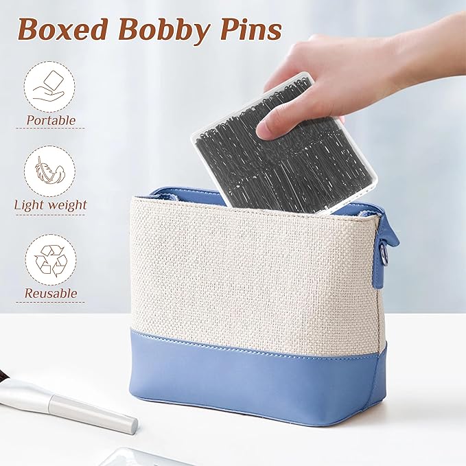 Bobby Pins - 360 Pcs, 2 Inch Premium, Secure Hold, Black Bobby Pins for Kids, Girls & Women