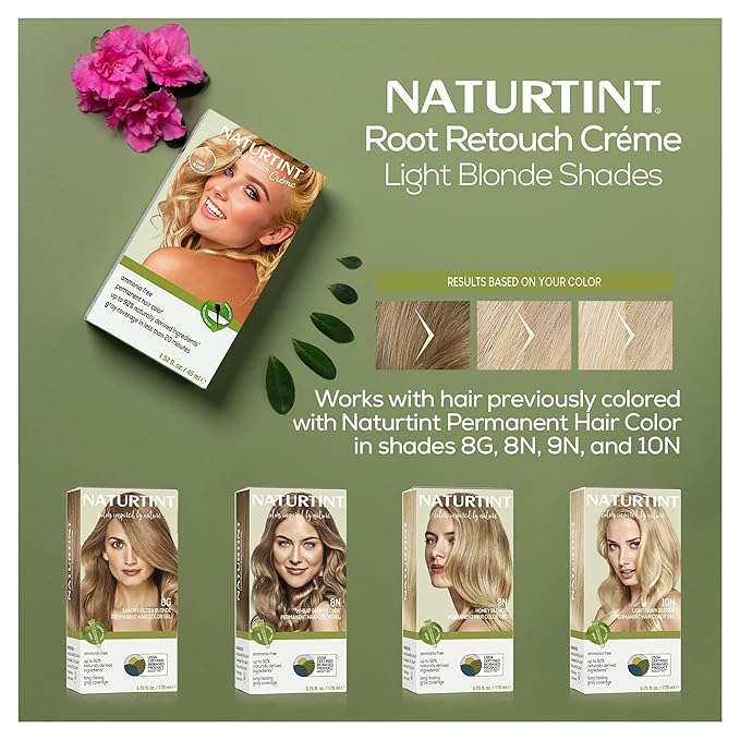 Naturtint Light Blonde Root Retouch Crème Permanent Hair Color - Ammonia Free, Conceal Grays, No Artificial Scent, 1.52 Fl Oz