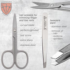 3 Swords Germany - brand quality 6 piece manicure pedicure kit set - stainless steel nail care tools - Made in Solingen Germany (500)
