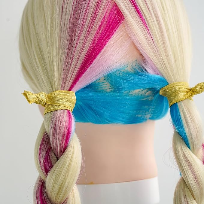 MEEDEE Gold Elastic Hair Ties Pack - 100 No Crease Soft Ribbon Knotted Pony Tails for Women, No Damage, Ouchless for Yoga and Bracelets