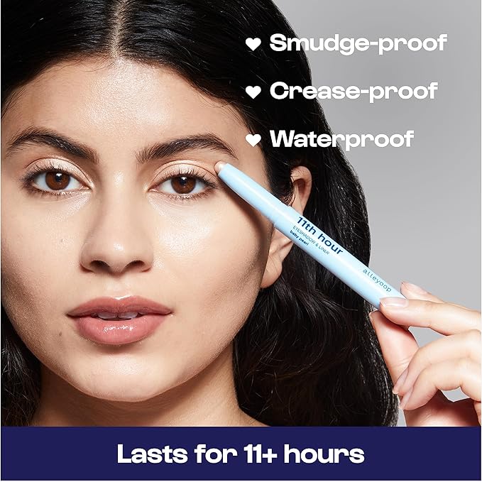 ALLEYOOP 11th Hour Cream Eyeshadow Sticks Bundle - Charcolit (Shimmer) & Baby Pearl (Shimmer) - Waterproof, Smudge-Proof, Crease-Proof Eyeshadow for Over 11 Hours