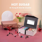 Hot Sugar Beginner Makeup Kit - 92 Piece Makeup Set for Teens & Women, Complete Full Face Cosmetics Collection, Ideal Makeup Gift Set (White)