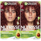 Garnier Hair Color Nutrisse Nourishing Creme, 66 True Red (Pomegranate) Permanent Hair Dye, 2 Count (Packaging May Vary)