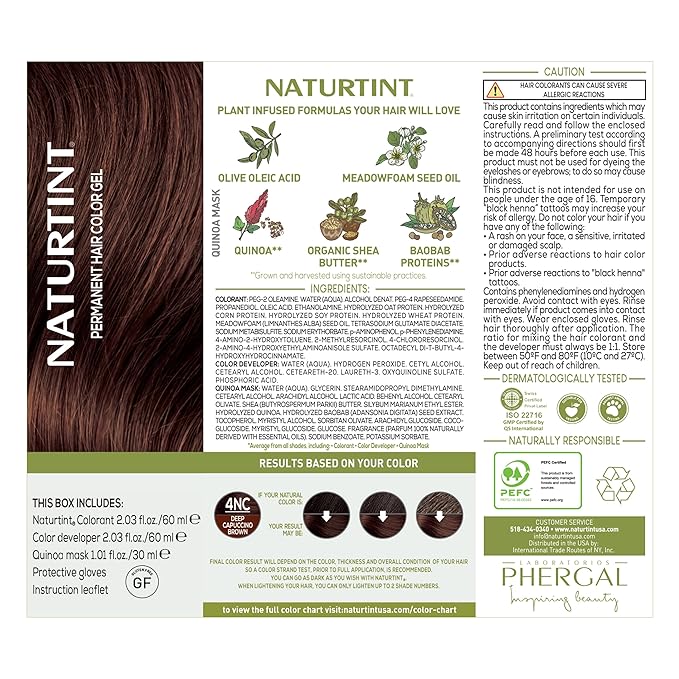 Naturtint 4NC Deep Cappuccino Permanent Hair Color (Pack of 1), Ammonia Free, Vegan, Cruelty Free, up to 100% Gray Coverage, Long Lasting Results (Packaging may vary)