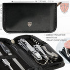 3 Swords Germany - brand quality 5 piece manicure pedicure grooming kit set for professional finger & toe nail care scissors clipper fashion leather case in gift box, Made by 3 Swords (00804)