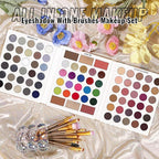 UCANBE Eyeshadow Palette with 15 Brushes Makeup Sets, Pigmented Eye Makeup Pallet Holiday Gift Set, Matte Smokey Rosy Neutral Glitter Eye Shadow Powder & Contour Highlight Blush All-in-One Make Up Kit