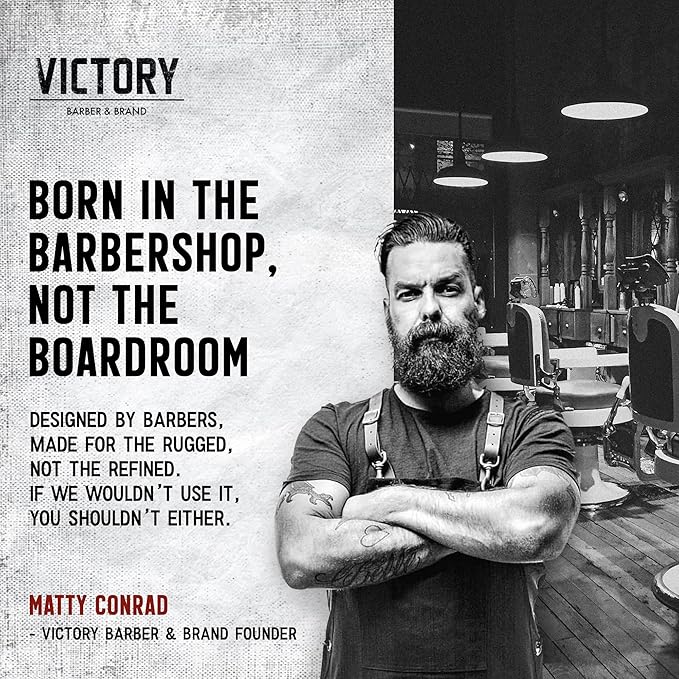 Victory Barber & Brand Claymore hair pomade for men | Strong Hold Matte Finish Men's Clay Pomade | made in usa | Designed by barbers, made for the rugged | Texturizing & Styling Clay 3.1 Oz